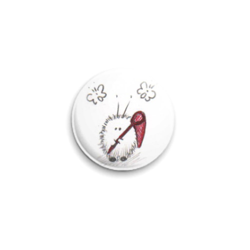 Значок 25мм с принтом Шварёк с сачком