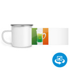 Кружка металлическая белая (круговая запечатка)