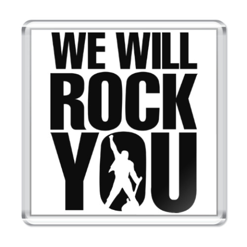 Магнит с принтом Фредди Меркури. Рок музыка