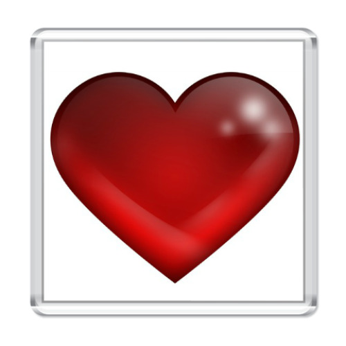 Магнит с принтом Большое сердце