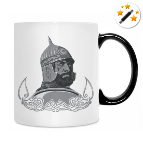 Кружка-хамелеон с принтом витязь, воин, солдат.