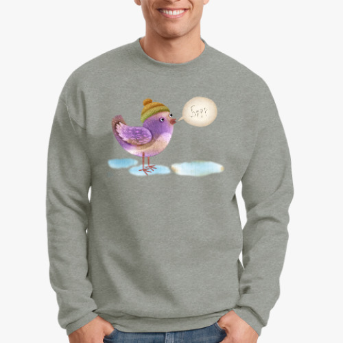 Свитшот с принтом замерзшая птичка