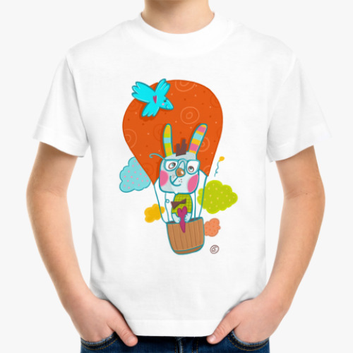 Детская футболка с принтом Зайчик