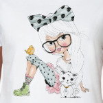 Девочка и котенок