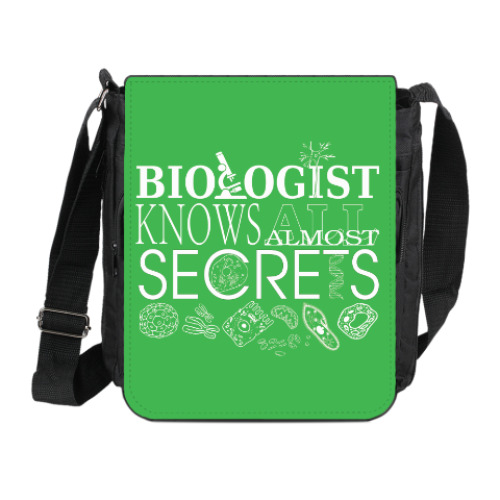 Сумка на плечо (мини-планшет) с принтом биолог