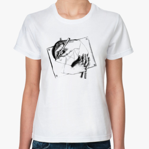 Классическая футболка с принтом Эшер