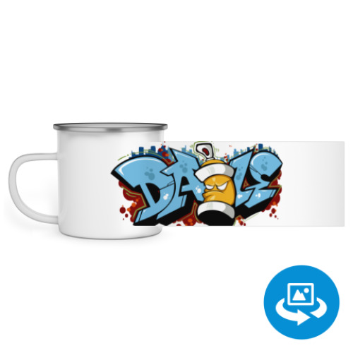 Эмалированная кружка (круговая запечатка) с принтом dance grafitti style