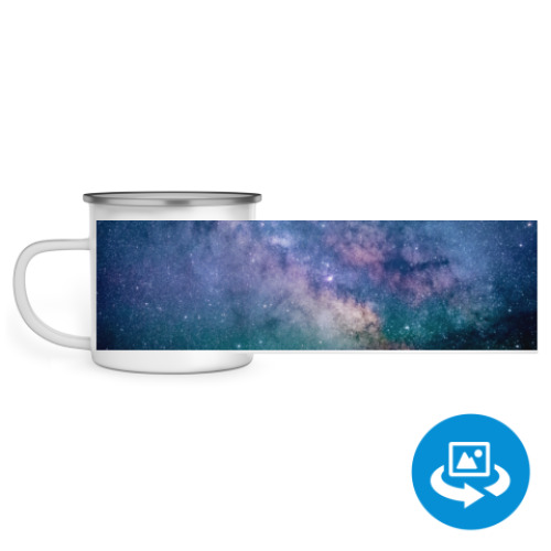 Эмалированная кружка (круговая запечатка) с принтом Космос