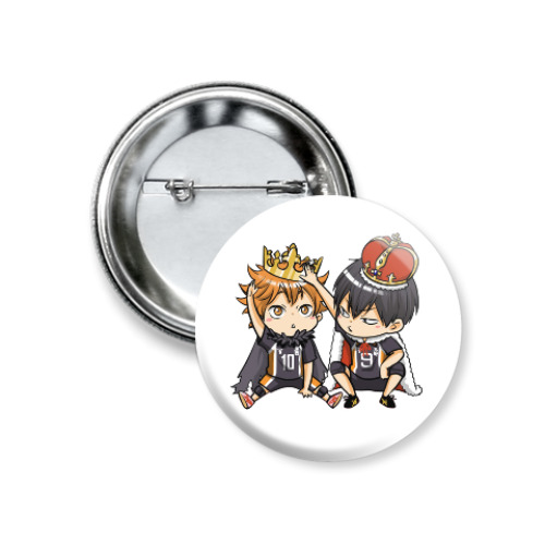 Значок 37мм с принтом Haikyuu!! Волейбол!! Старшая школа Карасуно