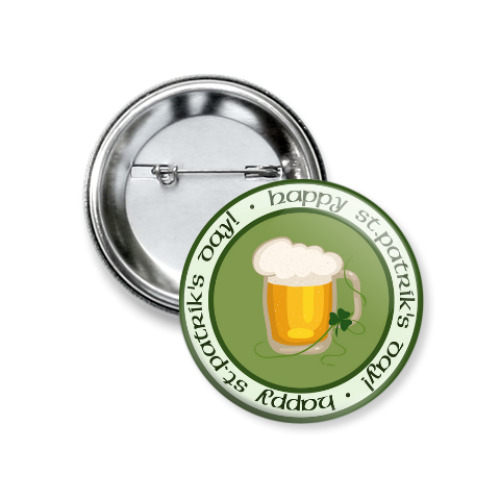 Значок 37мм с принтом Ирландское пиво