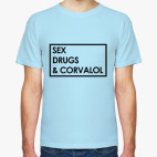 Классическая футболка Sex, drugs &amp; corvalol