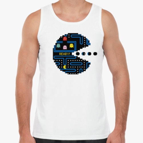 Майка с принтом Pac-Man. PacMan. ПакМан. ПакМен. Pixels. Ready!