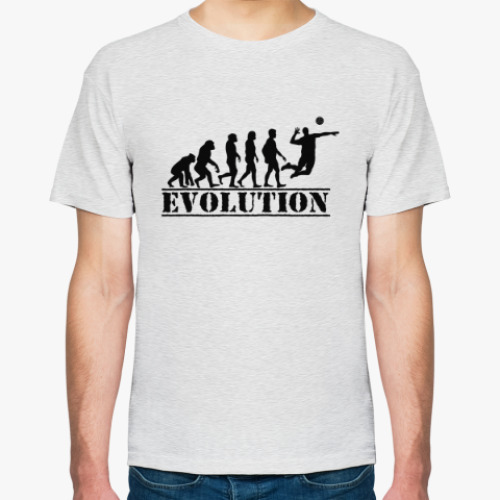 Футболка с принтом Volleyball evolution