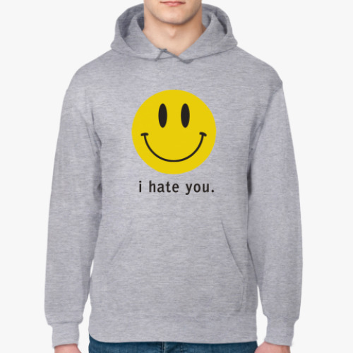 Толстовка худи с принтом Hate You!