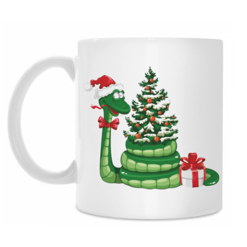 Кружка с принтом Новогодняя змея