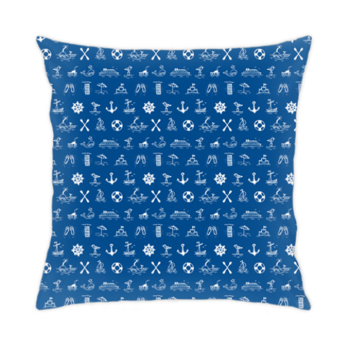 Подушка с принтом Морские каникулы