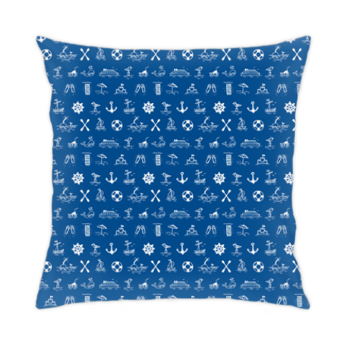 Подушка с принтом Морские каникулы