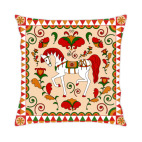 Подушка 35x35 см с цветной обратной стороной Русский орнамент / Russian folk ornament