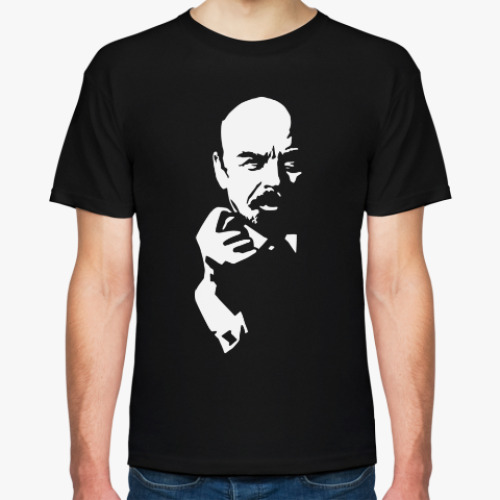 Футболка с принтом Ленин с фигой