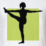 Асана на фоне экологичного зеленого квадрата