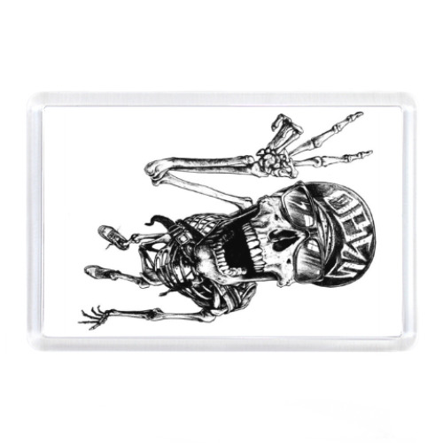 Магнит с принтом Thrash-скелет