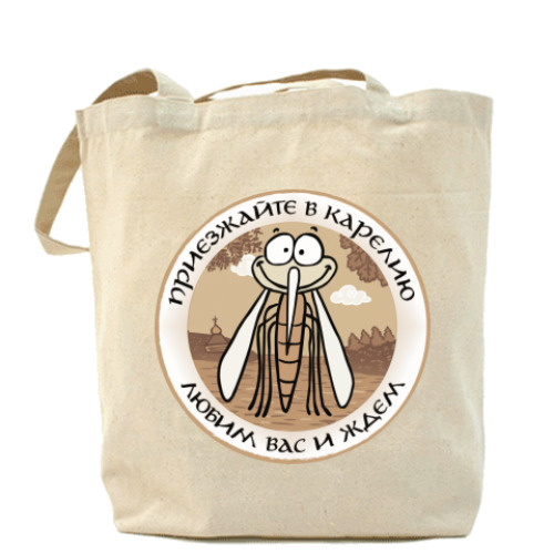 Сумка шоппер с принтом Приезжайте в Карелию