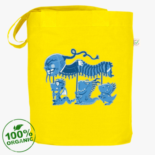 Сумка шоппер с принтом 'Дракончики'