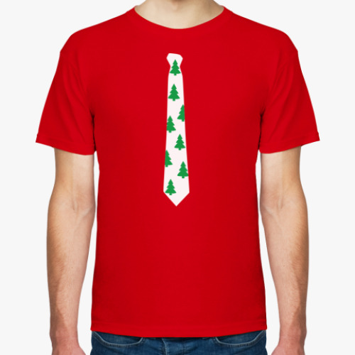 Футболка с принтом  Галстук Деда Мороза