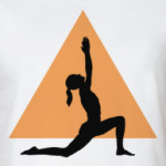 Асана на фоне позитивного треугольника