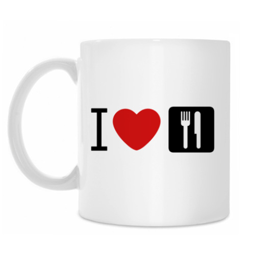 Кружка с принтом Я люблю есть