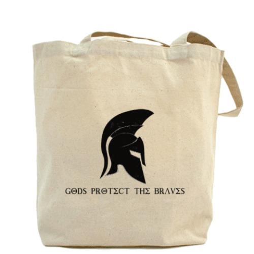 Сумка шоппер с принтом Gods protect the braves
