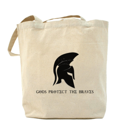 Сумка шоппер с принтом Gods protect the braves