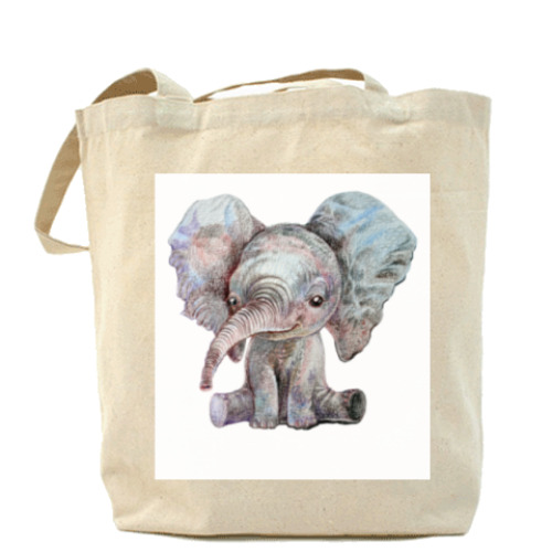 Сумка шоппер с принтом Малыш слонёнок