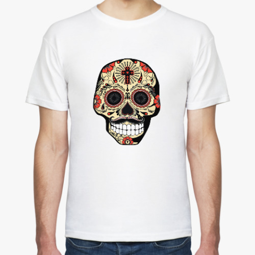 Футболка с принтом Череп День Мёртвых