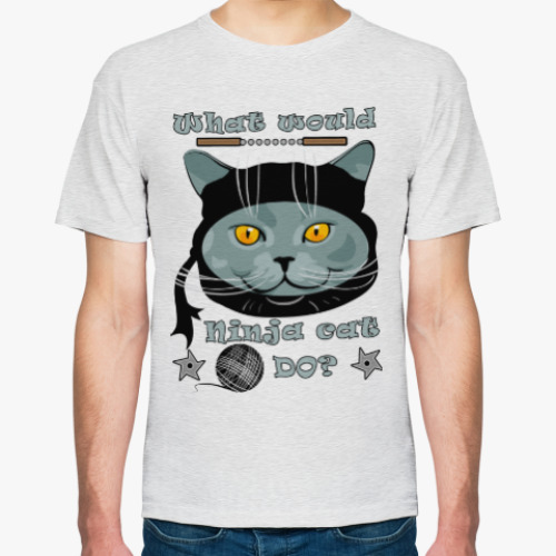 Футболка с принтом Ниндзя-кот (Ninja cat)