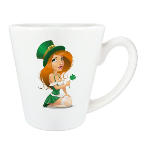 Чашка Латте с принтом Симпатичная девушка