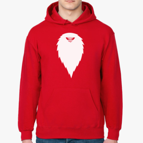 Толстовка худи с принтом Борода Деда Мороза