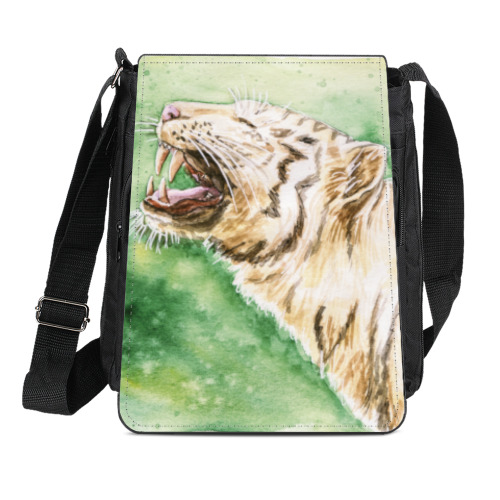 Сумка-планшет с принтом Снежный Тигр