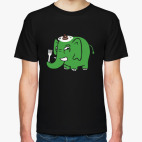 Классическая футболка Зелёный слоник