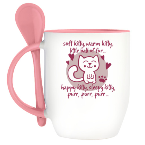 Кружка с ложкой с принтом Теория большого взрыва - песенка