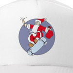 Новогодний принт с Дедом Морозом. Санта на скейте