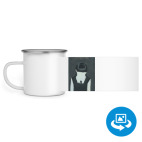 Кружка металлическая белая (круговая запечатка)