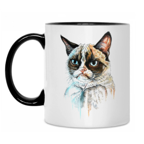 Кружка с принтом Грустный кот