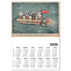 Календарь A3 2025, белый Космонавты