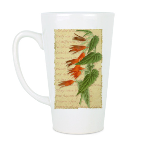 Чашка Латте с принтом Бегония 19 века и Шекспир