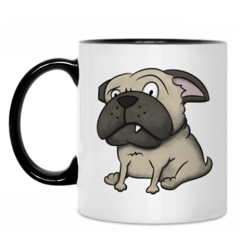 Кружка с принтом grumpy dog