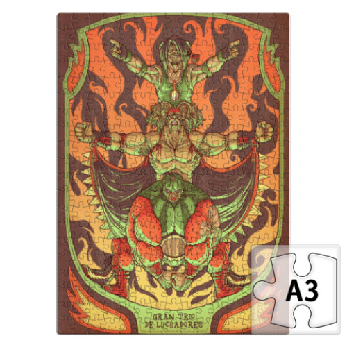 Пазл с принтом Мексиканские борцы