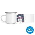 Кружка металлическая белая (круговая запечатка)