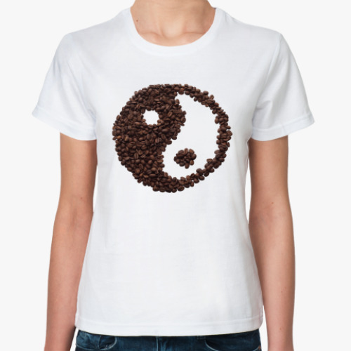Классическая футболка с принтом coffee