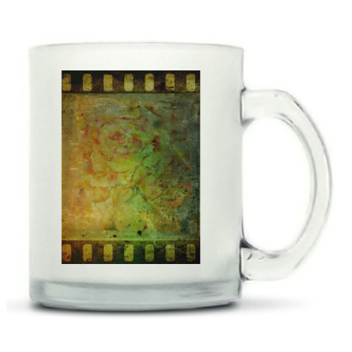 Кружка матовая с принтом Роза. Старая фотопленка